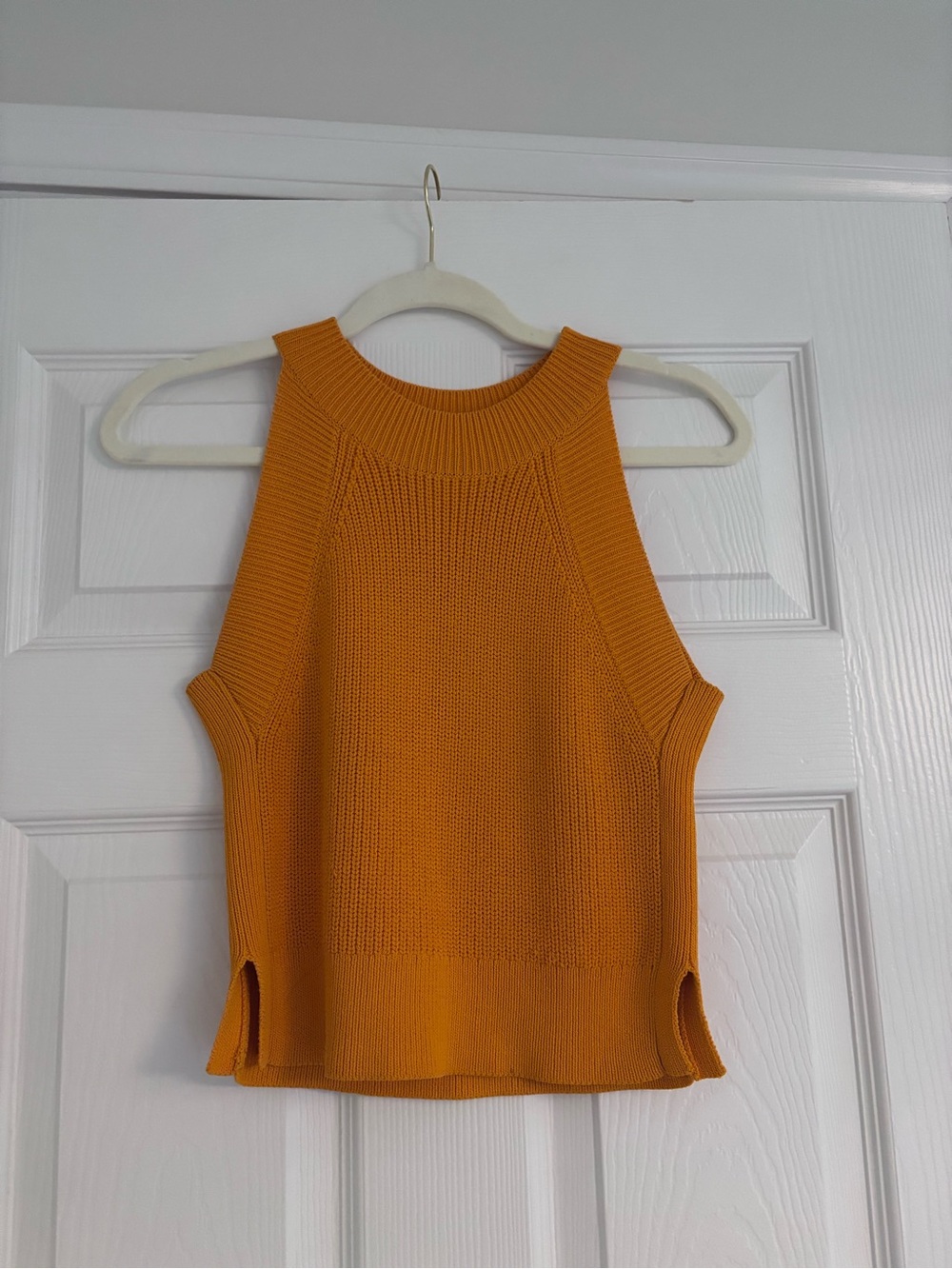 Wilfred Cropped Ribbed Tank - Mustard